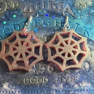 Spiderwebs resin earrings